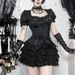 Cross Stitched Positioning Women's Shirt Top New Spring Style Subculture Dark Sweet Cool Hot Girl Clothing_ecoleips.com