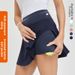Women's Lightweight Tennis Skort Hem Pocket Sports Short Skirt Professional Outdoor Golf Badminton Active Wear_ecoleips.com