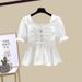 Women's Clothing Suit For Women New French Sweet Chiffon Shirt Denim Skirt Two Piece Suit_ecoleips.com