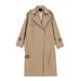 Parisian Elegance Trench Coat – Double-Breasted Long Coat With Notch Lapel_ecoleips.com