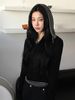 Women's Summer Slim Fit T-Shirt Solid Color Button Collar Faux Two Piece Hooded Top Street Fashion European American Style_ecoleips.com