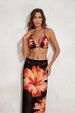 Women's Clothing European And American Style Printed Backless Bikini Three Piece Swimsuit, Long Tulle Skirt Swimsuit_ecoleips.com