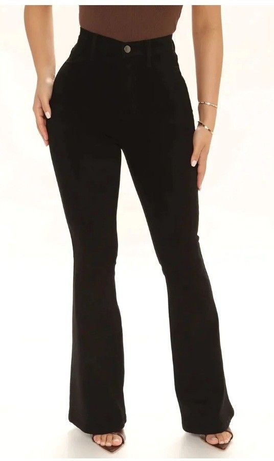 Women's Clothing High-Waisted Flare Jeans - Stretch-Free Classic Straight Leg Pants For Work & Casual (S-3XL)_ecoleips.com