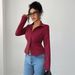 Women's Clothing Women's High-End Striped Cardigan Shirt Casual Minimalist Long Sleeved European American Style Autumn/Winter Clothing_ecoleips.com
