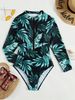 Women's Swimwear 2023 Zipper Long Sleeve Trendy Printed Swimsuit Popular New Product Recommendation One-Piece_ecoleips.com