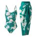 Women's Clothing Tie Dye One Piece Swimsuit With Straps Sexy Vacation Swimwear Set Regular Fit Summer_ecoleips.com