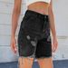 Women's Clothing Women's Summer New Washed Casual Ripped Denim Shorts Shorts Trendy_ecoleips.com