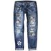 Women's Clothing Slim Fit Printed Denim Trousers For Women Fashionable_ecoleips.com