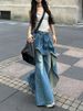 Slightly Plump Hot Girl's Stylish Irregular Patchwork Jeans For Women, New Autumn And Winter Two-piece Slimming_ecoleips.com