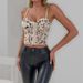 Women's Clothing Patchwork Mesh Fishbone Waist Corset Short Top Sexy Low Cut See Through Camisole_ecoleips.com