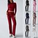 Y2K Sporty Matching Set – Women’s Slim Long-Sleeve Top & Lace-Up Trousers (S-XL, 12 Colors)_ecoleips.com