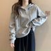 Real Shot Women's Sweatshirt Spring Autumn Thin Loose Korean Style Trendy Student Versatile Long Sleeve Hoodie Top Coat_ecoleips.com