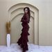 Muslim Dress Women Elegant Victorian-Inspired Long Sleeve Maxi Dress With Flowy Hem Bell Sleeves – Soft Cotton-Polyester Blend, Tailored Fit For Women_ecoleips.com