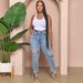 Women's Clothing Ripped High Waist Jeans Slim Fit Slim Design Trousers_ecoleips.com