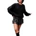New Style Hot Girl Sequin Shorts Sexy Fashion Short Solid Color Pleated Skirt_ecoleips.com