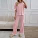 Women's Clothing Spring And Summer Foreign Trade Temperament Casual Short Sleeved Knitted Trousers Suit_ecoleips.com
