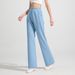 Women's Clothing Yoga Pants Sand Washed Air Layer High Waist Slim Cool Sports Fitness Pants_ecoleips.com