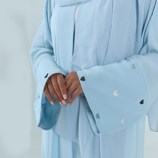 Muslim Dress Women Embroidered Elegance Cardigan Robe – Dubai & Türkiye Inspired Modest Abaya With Love Embroidery_ecoleips.com