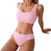 Jacquard Bikini Set – Sexy High-Cut Swimwear With Removable Padding (S-XL, Hot Pink, Polyester-Spandex, 300GSM)_ecoleips.com