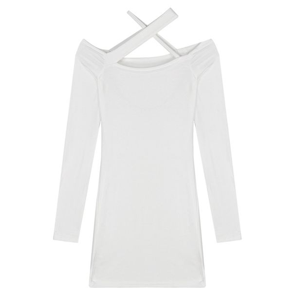 Women's Off-Shoulder Long Sleeve Mini Dress Black Fitted Summer New Style Sexy Clothing_ecoleips.com