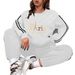 Men's Letter Print Sweatshirt & Jogger Set – Oversized Casual Lounge Wear (S-XXL, Black/White, Polyester, Streetwear Comfort For Gym & Daily Errands)_ecoleips.com