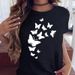 European And American Cross-border Foreign Trade Wholesale Clothing Cartoon Butterfly Round-neck Plus-size Short-sleeve_ecoleips.com
