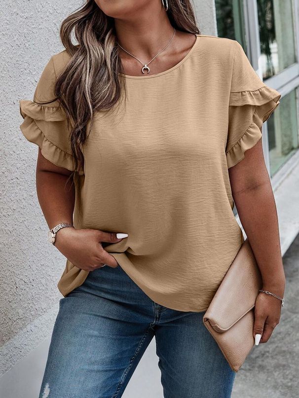 2025 Independent Website Cross-Border Hot-Selling Foreign Trade Women's Round-Neck Short-Sleeve Clothing_ecoleips.com