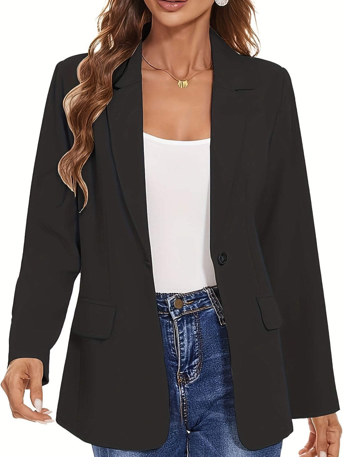 Cross-border European American Women's Slim-fit Blazer Commuting, Autumn And Winter Suit Jacket, Elegant For The_ecoleips.com
