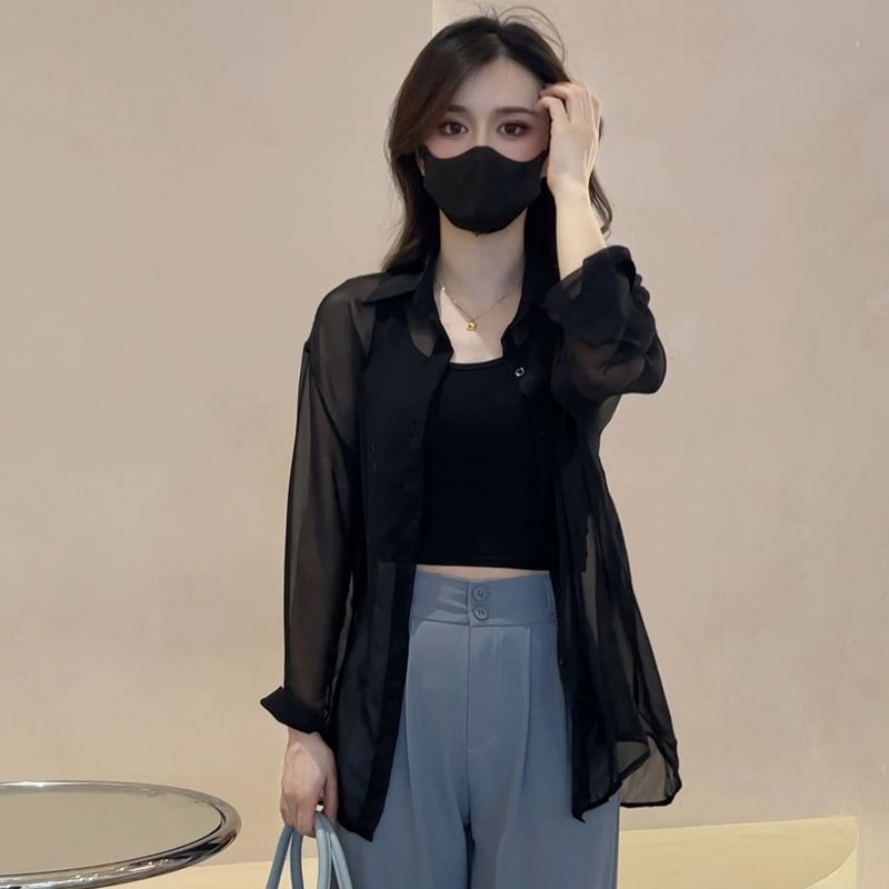 Women's Clothing Design Sense Fashion Chiffon Shirt Summer Thin Breathable Sun Protection Clothing Loose Versatile Tops_ecoleips.com