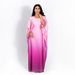 Women's Clothing Gradient Color Party Waist Bat Sleeve Dress_ecoleips.com