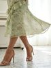 Holiday Style Women's Dress, Slim And Thin, Light Green Floral Color, Backless Split Suspender, Dating Holiday Banquet Wear_ecoleips.com