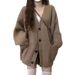 K Women's New Knitted Cardigan With A Loose, Lazy Feel And An Open Collar. No Bags Or Other Accessories_ecoleips.com