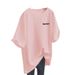 Women's White Loose Short Sleeve T-Shirt Oversized Mid-Length Summer Top Trendy Pink Style New Instagram Favorite_ecoleips.com