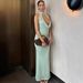 Women Sexy Fashion Hollowed Out Cowl Neck Slimming Backless Long Dress Elegant Solid Color Party Vacation Bodycon Dress For Ladies_ecoleips.com
