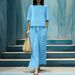 Women's Clothing Summer New Casual Round Neck Five Point Sleeve Top Wide Leg Trousers Fashion Suit Female_ecoleips.com