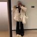 girl Blue Large Fur Collar Jacket Women, Short Style, 2025 Winter New Thickened White Duck Down Parka For Petite Figures_ecoleips.com