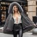 girl Foreign Trade New Women's Detachable Inner Liner Fleece-Lined Thickened Parka Coat Mid-Length Large Fur Collar_ecoleips.com