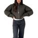 High-quality 2025 Autumn New European And American Women's Fashion Versatile Stand-up Collar Long-sleeve Loose Jacket_ecoleips.com