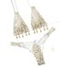 Women's Glitter Bikini Set Seashell Design Low-Rise Separates Hollow-Out Swimwear Sexy Fashionable Beachwear_ecoleips.com