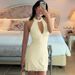 European And American Women's Fashion 2026 Spring New Sexy Halter Neck Button Low-Cut Backless Ruffled Dress Wholesale_ecoleips.com