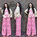 Women's Summer Letter Graphic Print T-Shirt & Wide-Leg Pants Lounge Set - Loose Fit Two-Piece Outfit_ecoleips.com