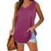 2025 New V-neck Swallowtail Sleeveless Solid Color Tank Top T-shirt For Women_ecoleips.com