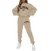 Women's Letter Print Sweatshirt Set European American Style_ecoleips.com