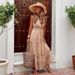 Summer New Women's Sexy Deep V Sleeveless Chiffon Dress Wish Patchwork Midi Skirt Clothing_ecoleips.com