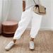 Women's Clothing Women's Cotton Linen Elastic Waist Cropped Casual Pants Fashion For Formal & Casual For Women_ecoleips.com
