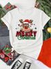 European And American Cross-border Foreign Trade Wholesale Clothing Christmas-themed Round-neck Plus-size Short-sleeve_ecoleips.com
