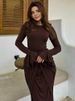Mozision Flare Long Sleeve Draped Sexy Maxi Dress Women Gown Elegant O Neck High Waist Bodycon Club Party Long Dresses Female_ecoleips.com