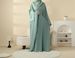 2025 Traditional Clothing Abaya Cross Mirror Muslim Robe Long Sleeve Loose Belt Solid Color Women's Wear_ecoleips.com