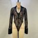 Women's Clothing Women's Sexy Lace Patchwork Deep V Long Sleeved Top And High Waisted Flared Pants Set Slim Fit See Through_ecoleips.com