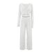 European And American Cross-Border Summer Knitted Sleeve Long Pants Comfortable Lazy Pajamas Women's Homewear Set_ecoleips.com
